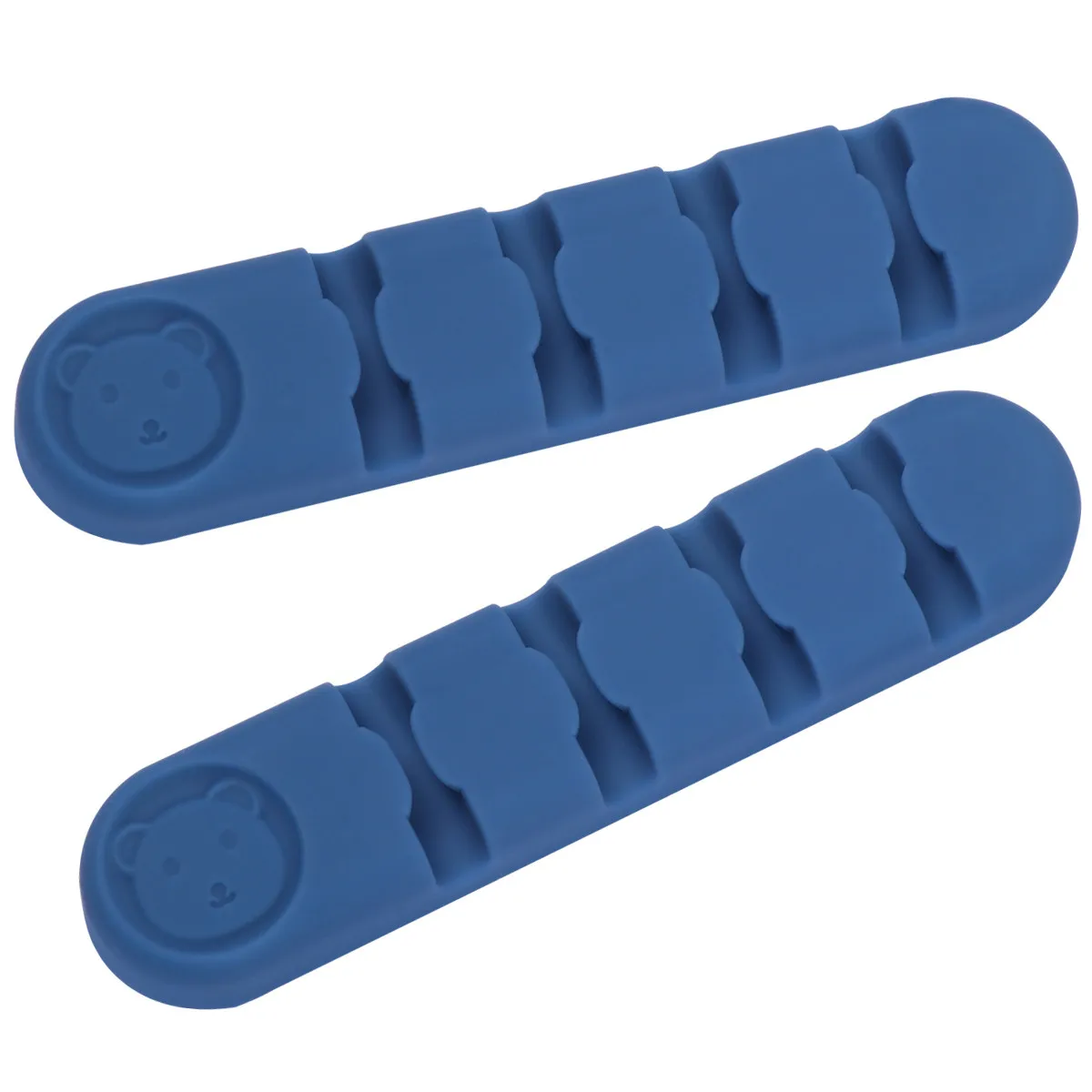 

2Pcs Cable Organizer Desk Cord Holder Self Adhesive Wire Management Silicone Clip Blue for Office Home Desktop Cable Management