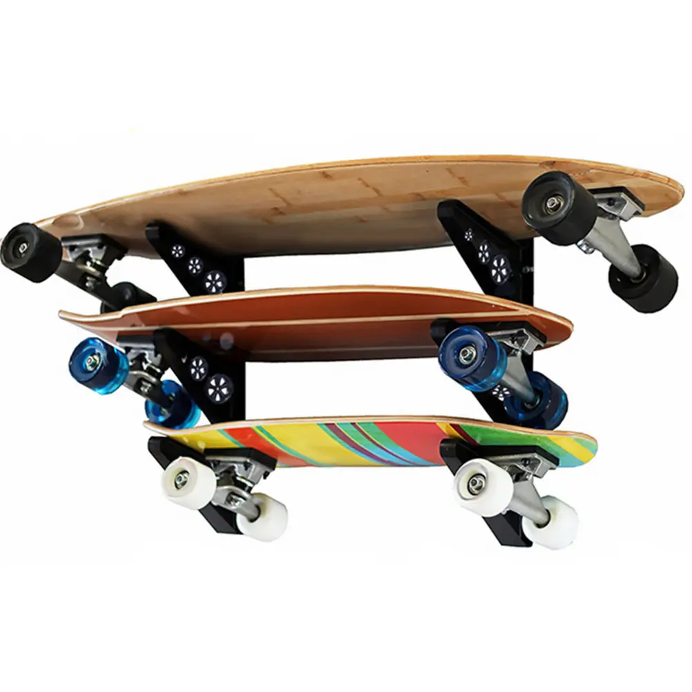 Wall Storage Rack Black Multi Wall Rack Snowboard Skateboard Umbrella Mount Display Stand Skateboard Holder Storage Shelf