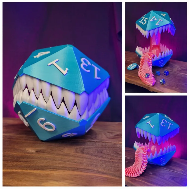 

3D-Printed Dice Tower Toy Model Creative Home Decor Unique Geometric Design Tabletop Organizer