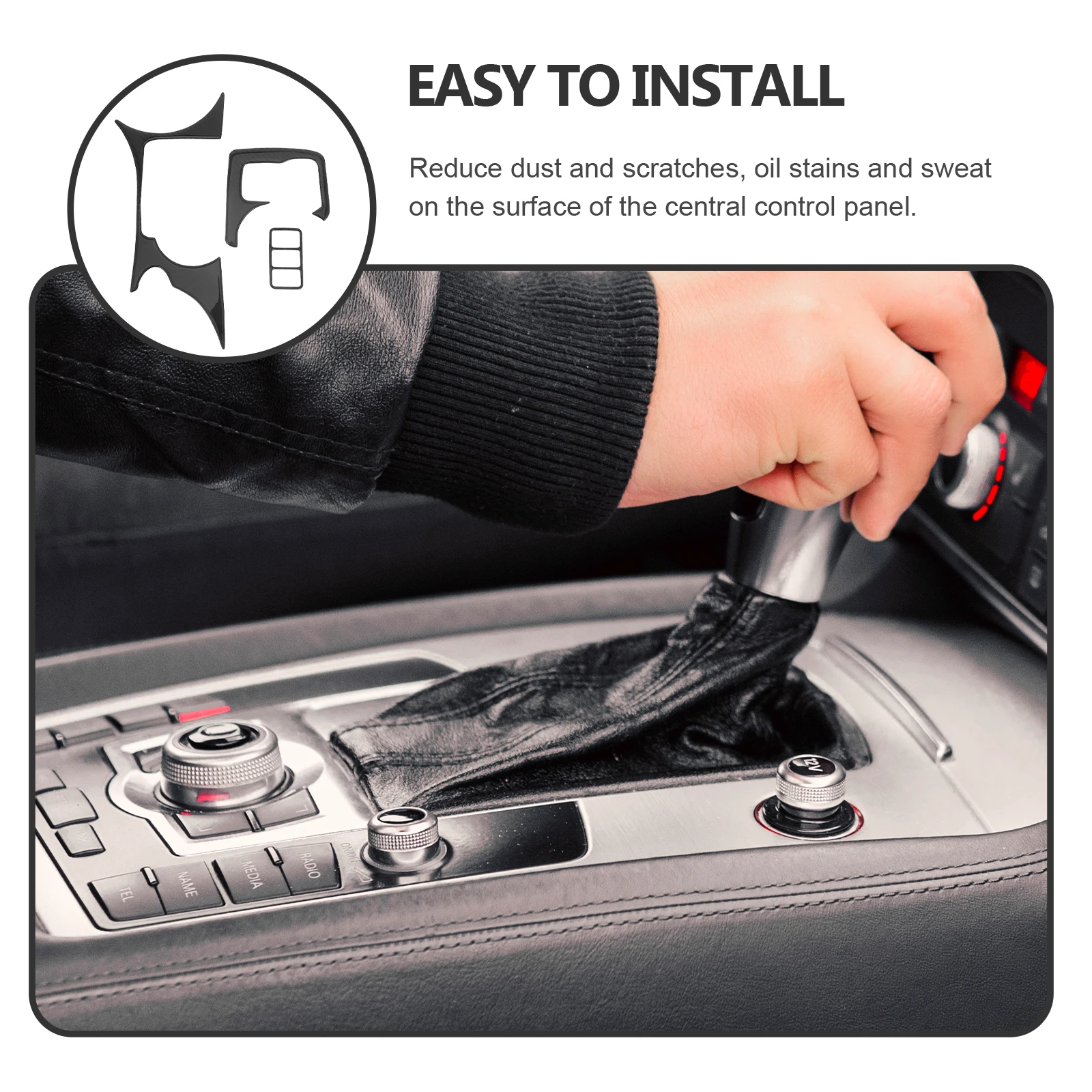 

Carbon Fiber Center Console Cup Holder Trim Cover for Z34 Gear Shift Panel Car Accessory Heating Button Kit