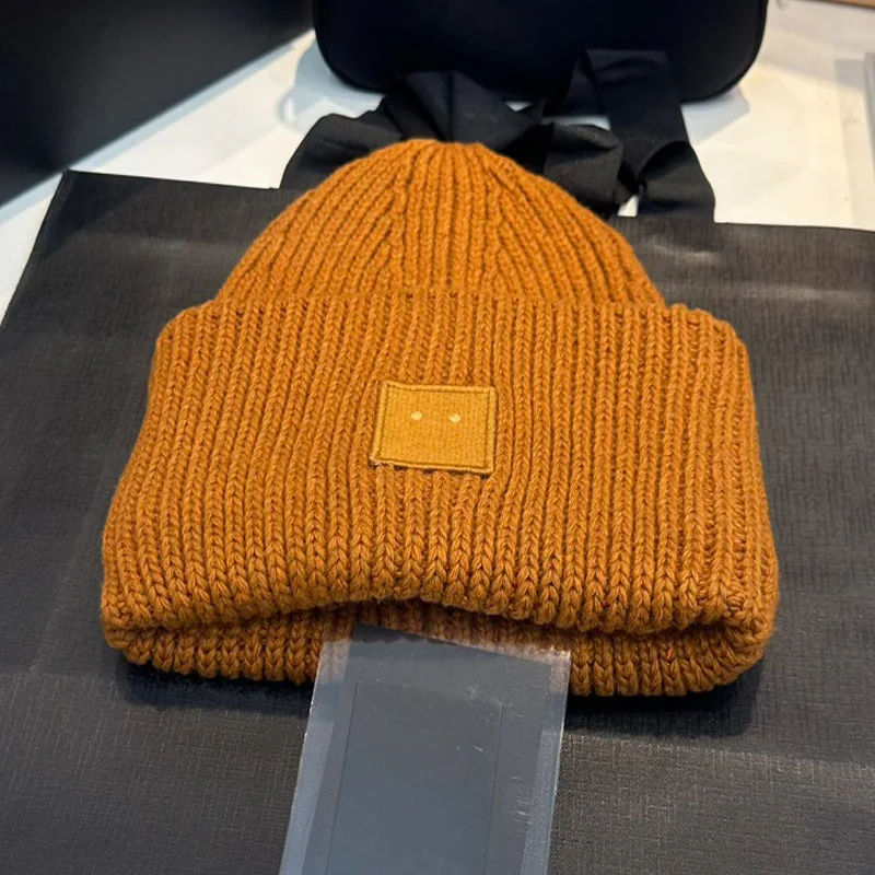 

Winter Men Women Fashion Knitted Hat Trendy brand design Casual Beanies Solid Hip-hop Hat Unisex Bonnet Cap Direct sales