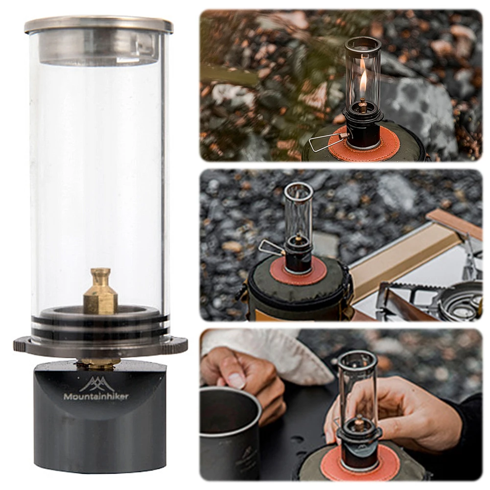 Camping Gas Lantern Butane Gas Light Lantern Multi-Function Gas Candle Light Windproof Portable Tent Lantern for Camping Picnic