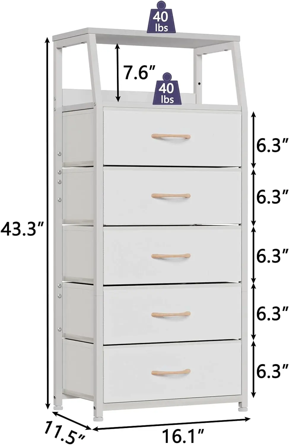 Dresser with 3/4/5 Drawers, Vertical Storage Tower Fabric Dresser for Bedroom,Hallway,Entryway,Nursery,Closet Organizer,storage