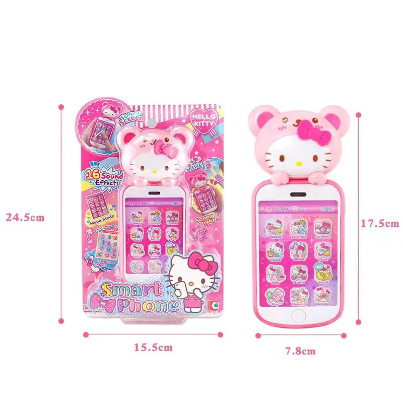 مرحبا كيتي الأزياء لمس الهاتف KT50117 محاكاة الصوت والضوء الموسيقى لعبة فتاة اللعب لعبة المنزل هدية