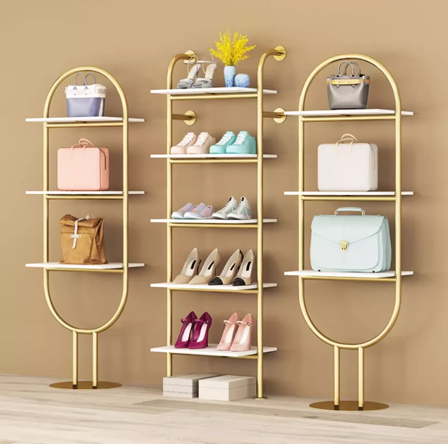 Shoe store Shoe rack display rack Clothing store bag rack Display rack Creative shelf Shoe rack Store bag rack display rack