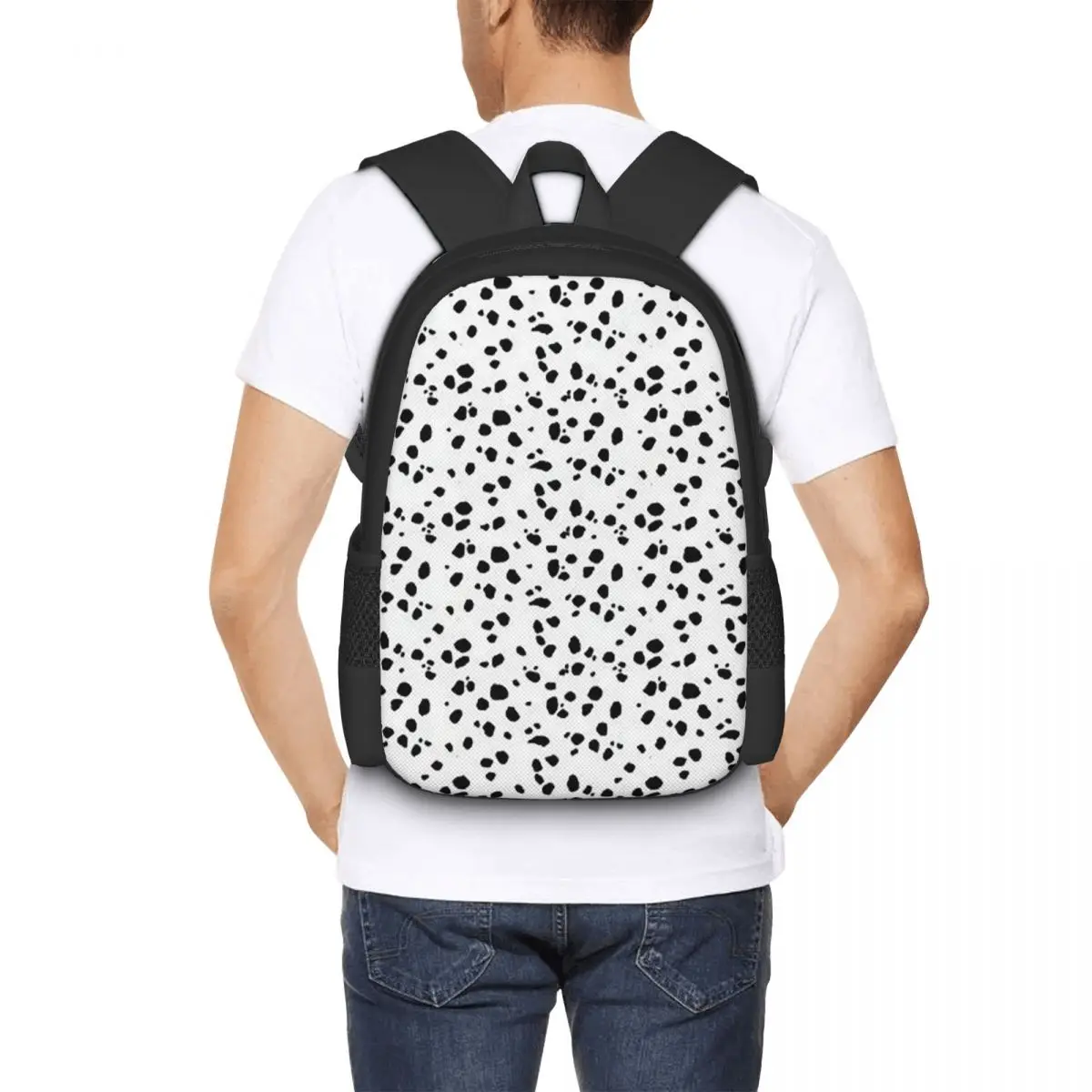 

Cute Spots Dots Dalmatian Dog Print Student Backpack School Bag Hiking Travel Daypack for Men Women Bookbag Shoulder Bags