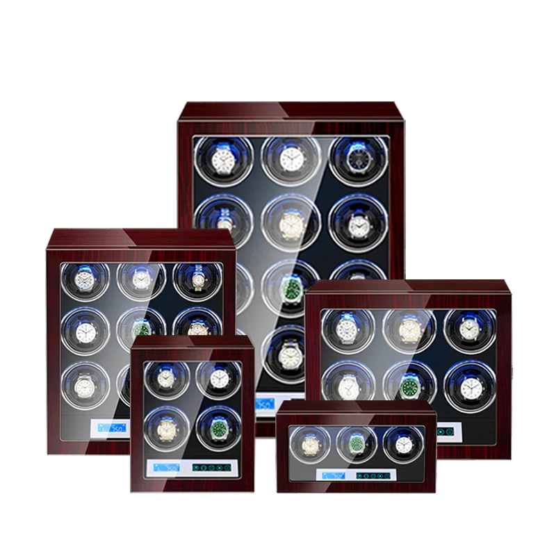 IBBETON Watch Winder For Automatic Watches High-End 3 4 6 9 12 Slot There is no magneticy Mabuchi LCD Touch Screen and Led Light