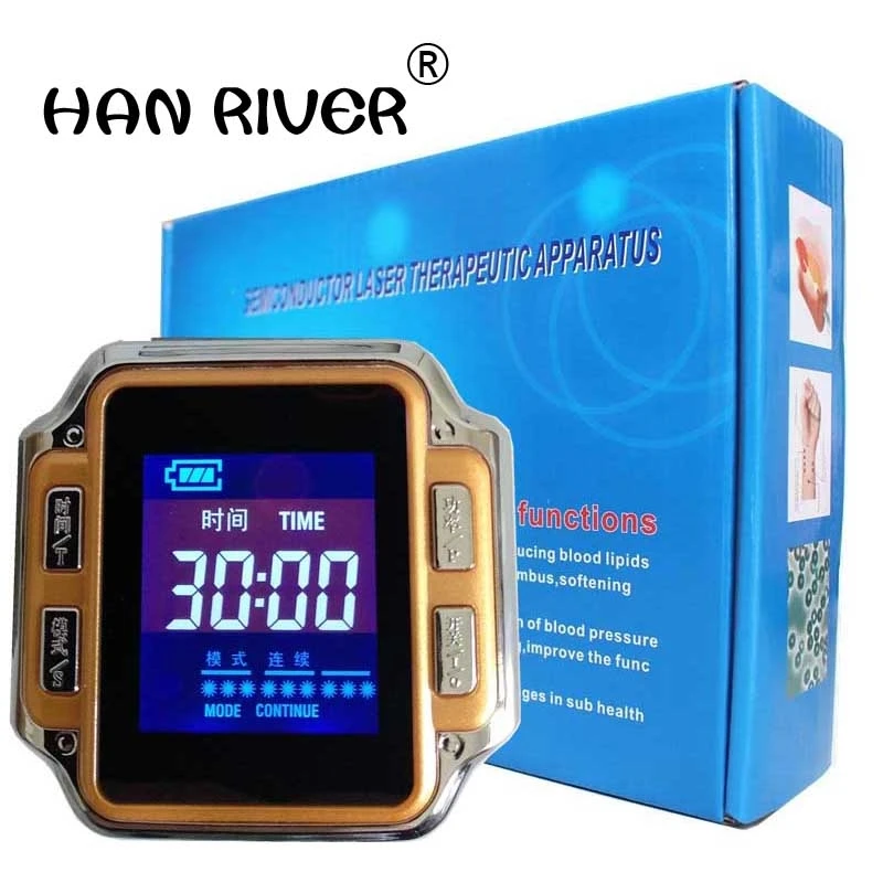 

TV 650nm Therapy massage Wrist Diode watch Semiconductor Diabetes sinusitis Therapeutic apparatus