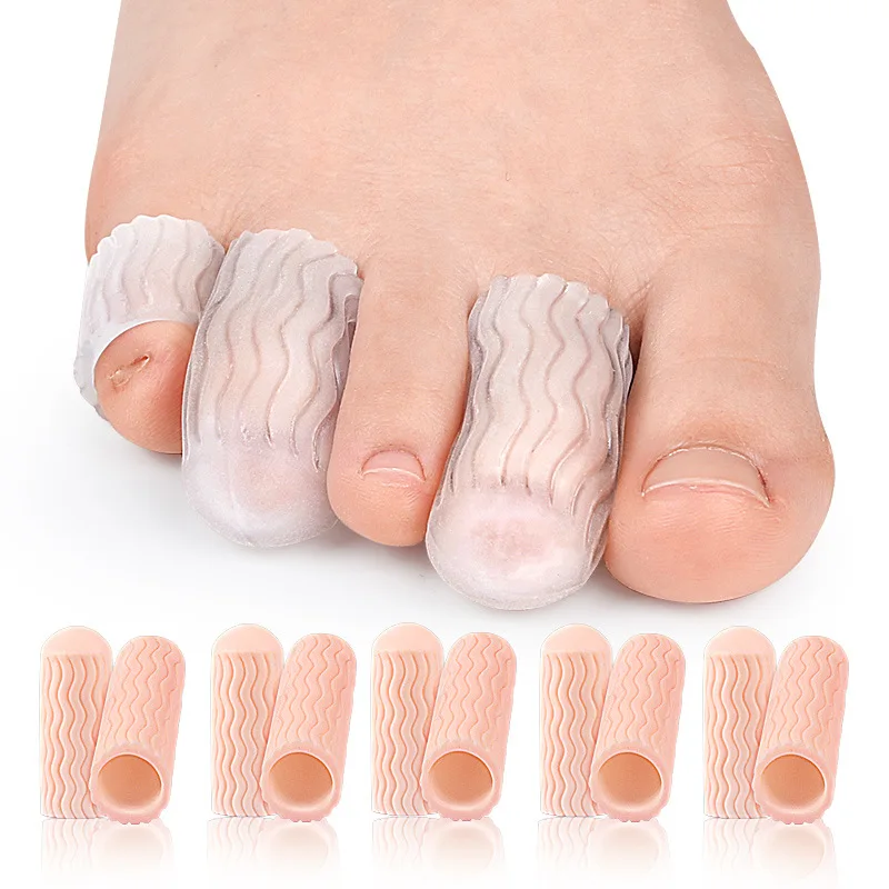 3pair Silicone Finger Toe Protector Anti-wear Pain Relief Blisters Anti-cut Callus Soft Elastic Sleeve Cover Hand Feet Skin Care