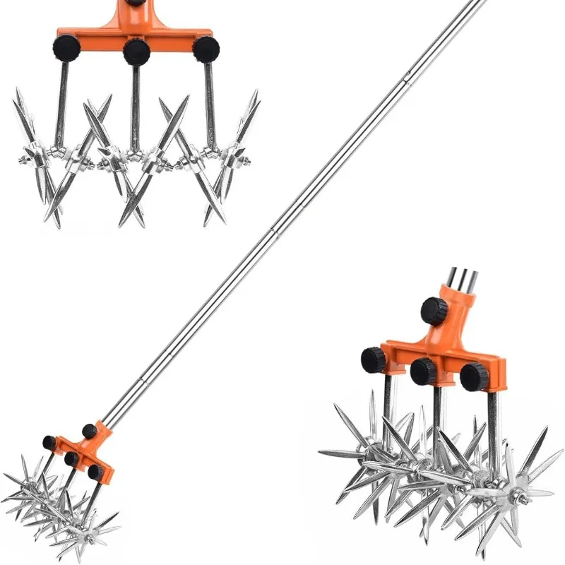 Adjustable garden manual rotary tilling machine translation soil loosening artifact