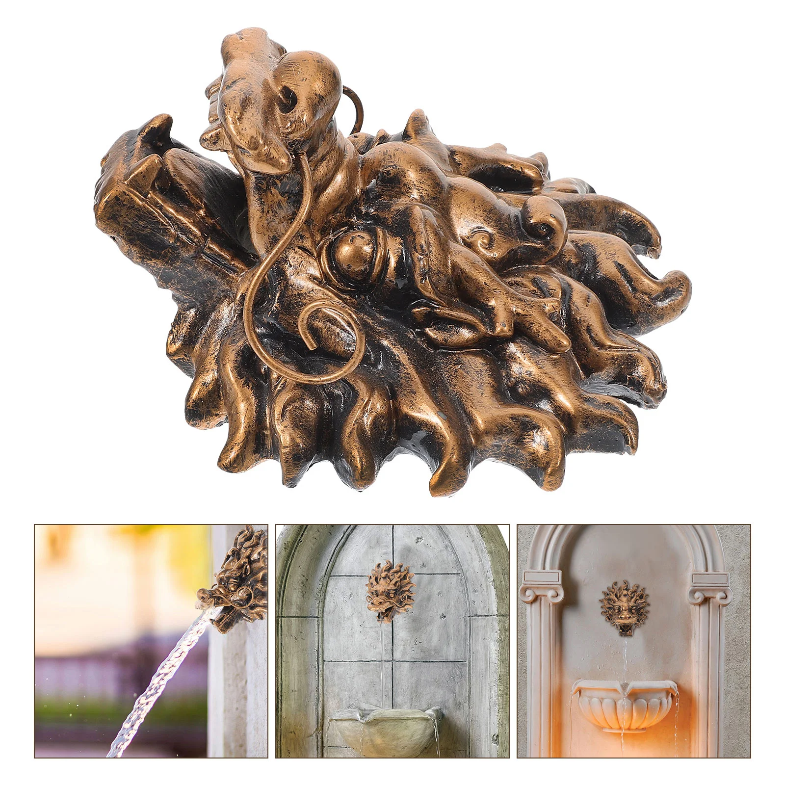 

Indoor Waterfall Wall Decor Fountain Outdoor Statue Backyard Sink Flowing Spout Garden