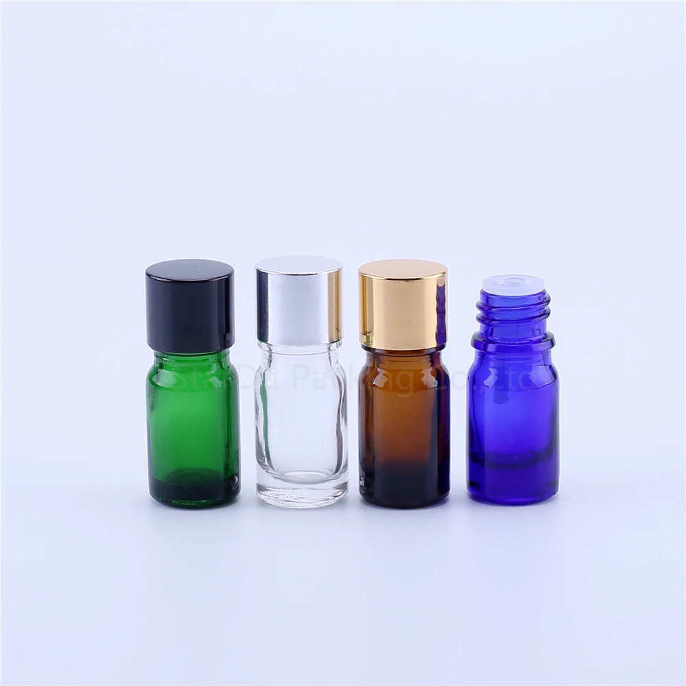 Bottiglie di vetro da 10 pezzi da 5 ml Bottiglie vuote per bottiglie porta liquidi per profumo di olio essenziale + tappo portatile