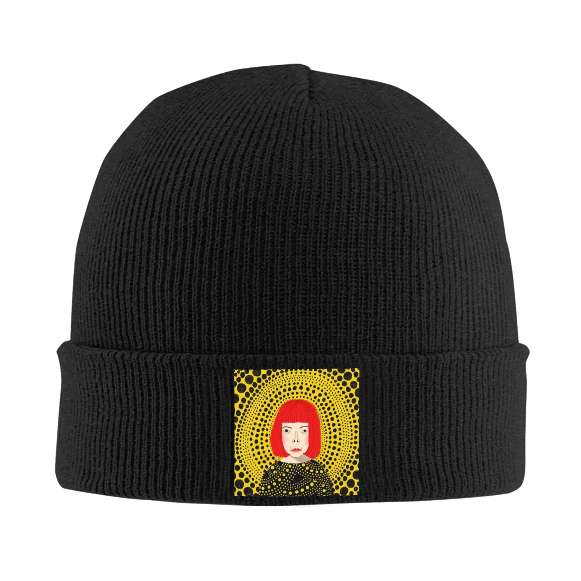 Yayoi Kusama Mystery Knitted Hat Women's Men's Beanie Winter Hats Acrylic Japanese Artist Hip Hop Melon Cap