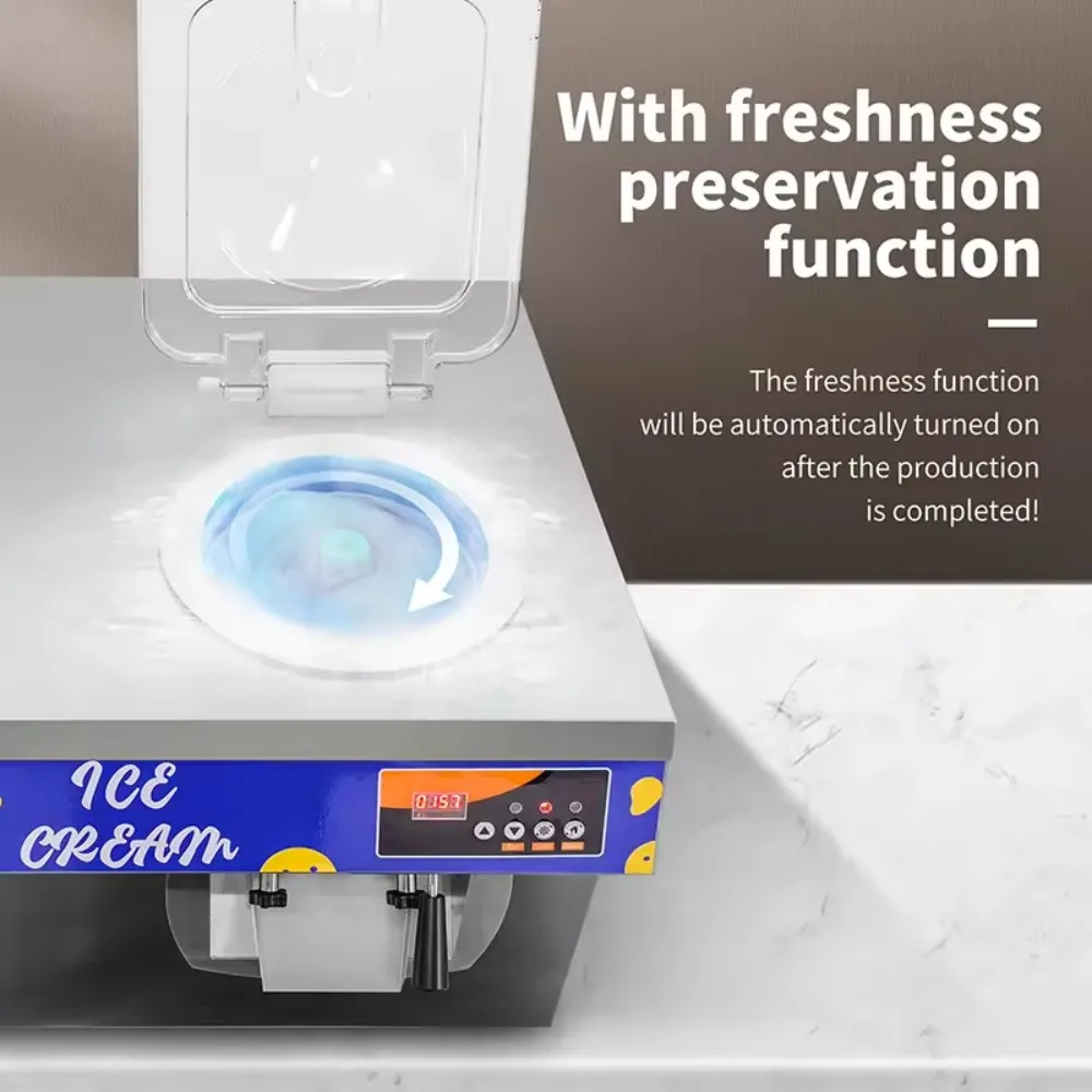 آلة بيع الآيس كريم الناعمة الأوتوماتيكية التجارية لسطح المكتب، محضر الطعام مع مسحوق، الفاكهة، مكونات المياه لمتجر الوجبات الخفيفة