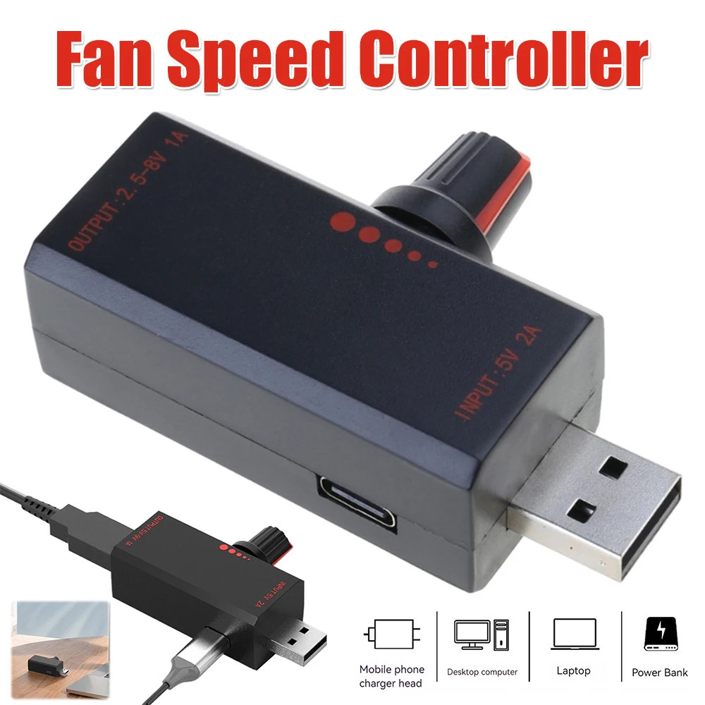 

Контроллер скорости вентилятора с переключателем Индукционный регулятор скорости Умные устройства USB-адаптер питания для офиса и дома Аксессуары