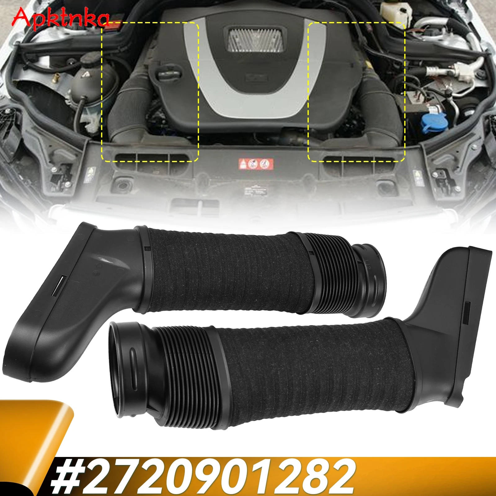 Par de Mangueras de Admisión de Aire para Mercedes-Benz C300 C350 E350 08-12, Lado del Conductor y del Pasajero, Manguera de Filtro, Accesorios para Auto