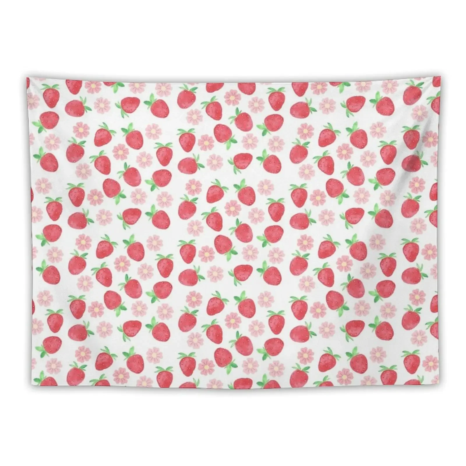 

Strawberry floral pattern Tapestry Aesthetic Home Decor Aesthetic Room Decorations Bedrooms Decorations Tapestry