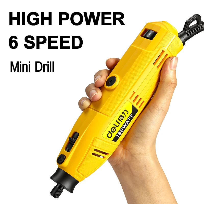 

Deli Mini Electric Rotary Tool Kit Engraving Pen for Wood Carving Polishing Drilling Cutting DIY Craft Grinder Set