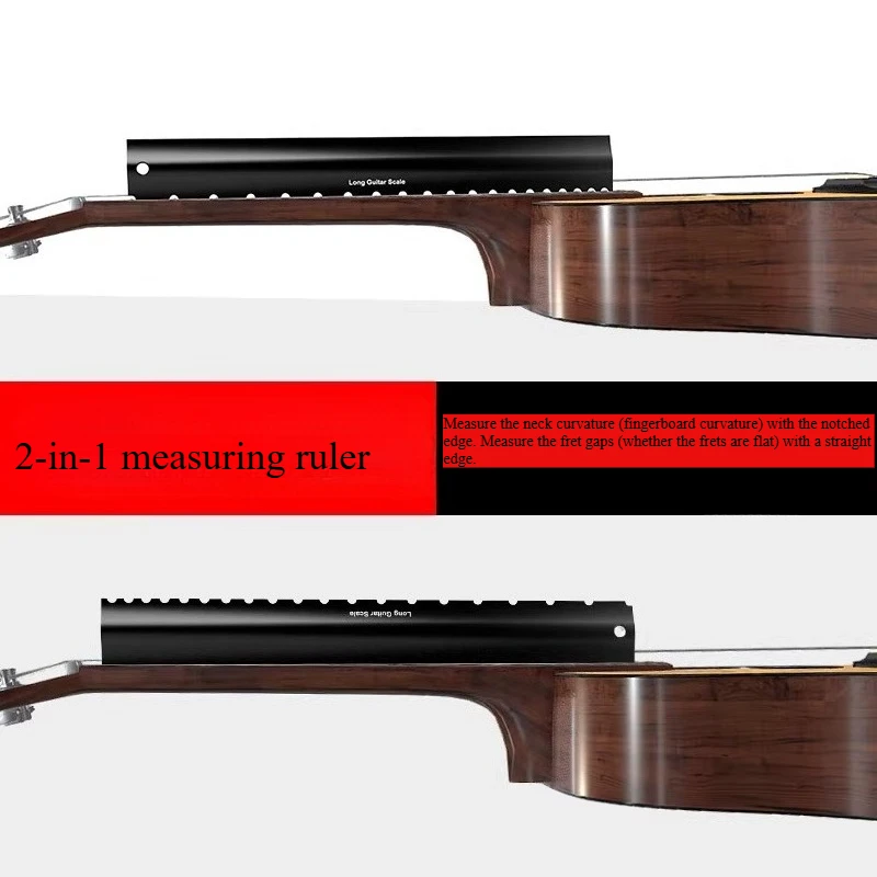 Best Choice Guitar Fretboard Measurement, Neck Curvature Leveling Ruler Aluminum Alloy CNC High-precision  Repair Tools
