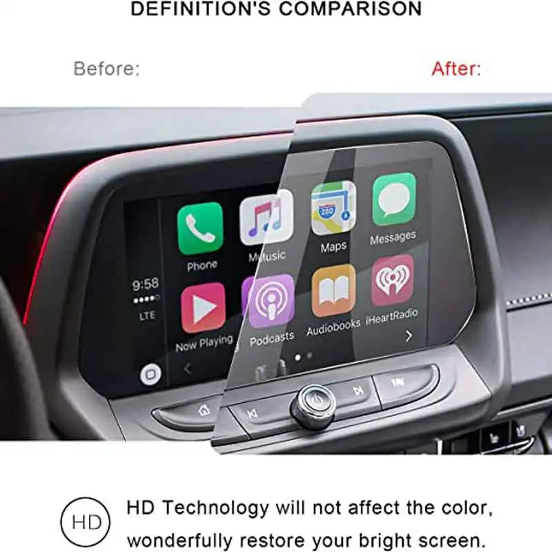 2016 2017 2018 Chevrolet Camaro MyLink Car Navigation Protective Film, Clear Tempered Glass HD and Protect your Eyes