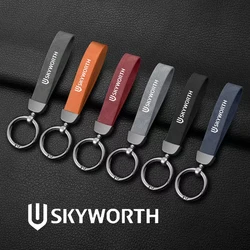 High-Grade Leather Zinc Alloy Keychain Car Sport Key Ring With Horseshoe Buckle For Skyworth EV6 Skywell ET5 Skywell HT-i Auto