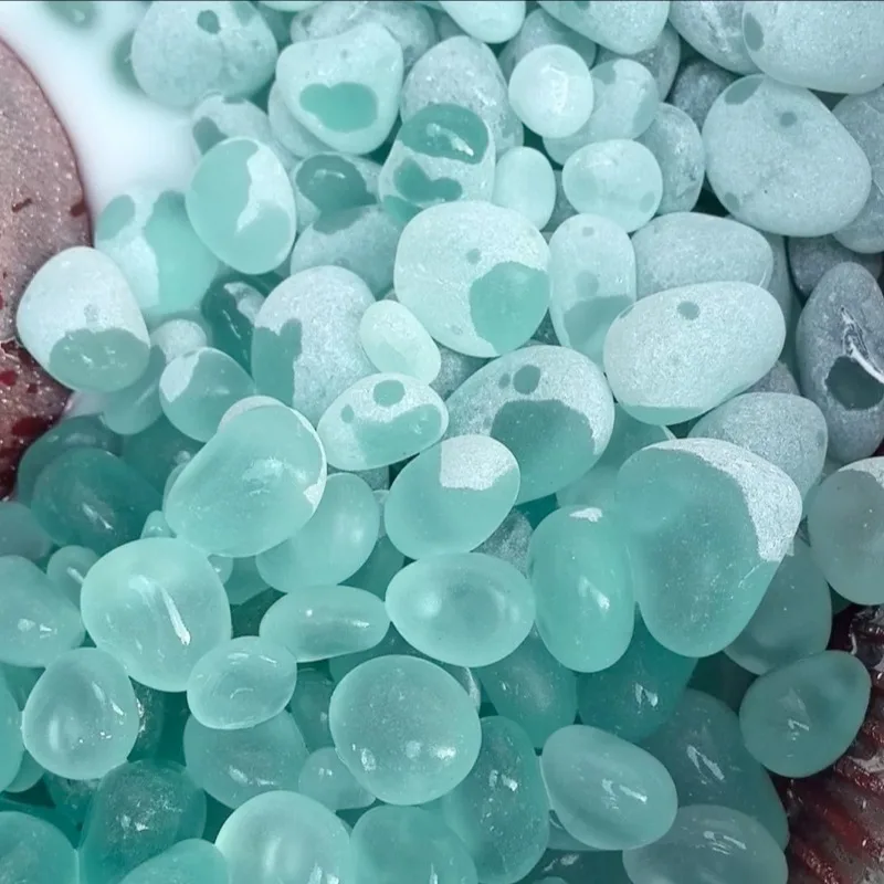Frosted Glass Stones Aquarium Substrate Smooth Edge Fish Tank Pebbles Non Toxic Bottom Gravel for Shrimp Betta Terrarium Decor