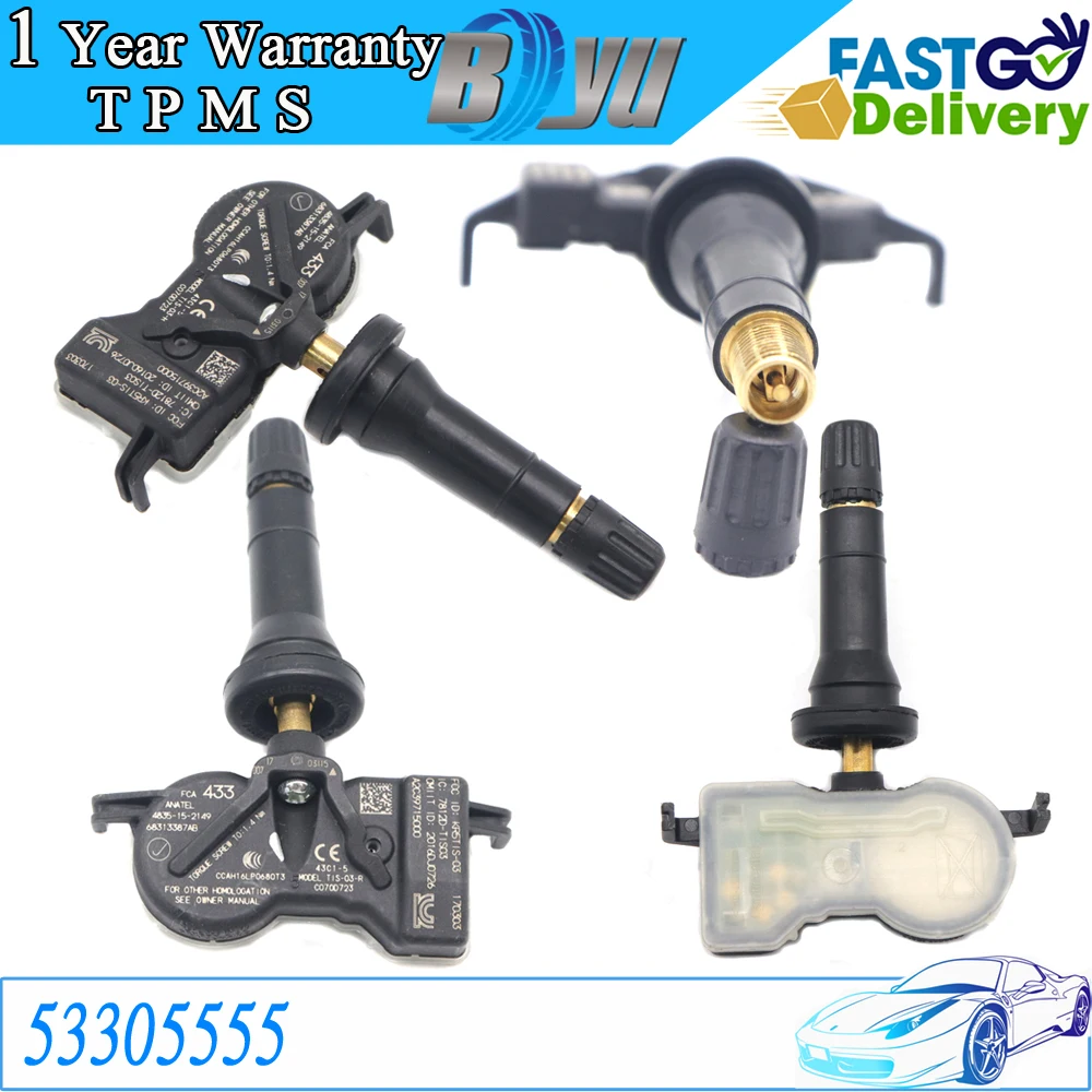 

TPMS Tire Pressure Monitor Sensor 433Mhz For Chrysler Pacifica Dodge Durango Jeep Grand Cherokee 68313387AB 53305555