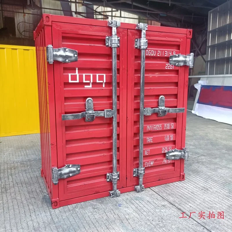 for Wow Wrought Iron Industrial Storage Cabinet Metal Locker Tool Organizer Office Home Wine Tea Side Table Furniture Decor