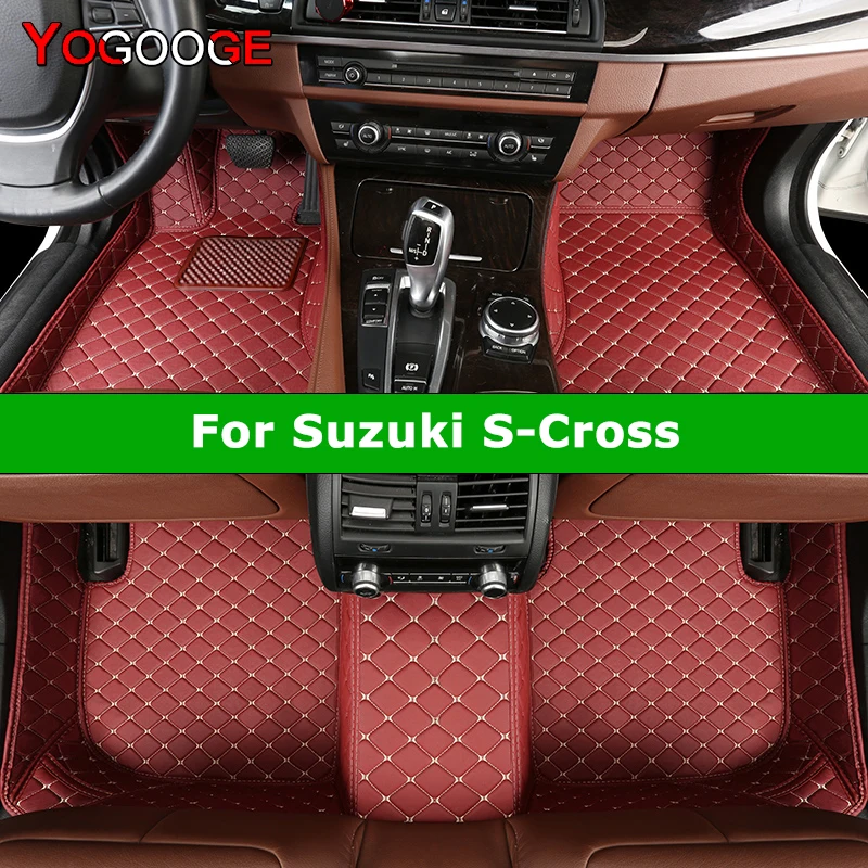 YOGOOGE Custom Car Floor Mats For Suzuki S-Cross 2014-2021 Auto Carpets Foot Coche Accessorie