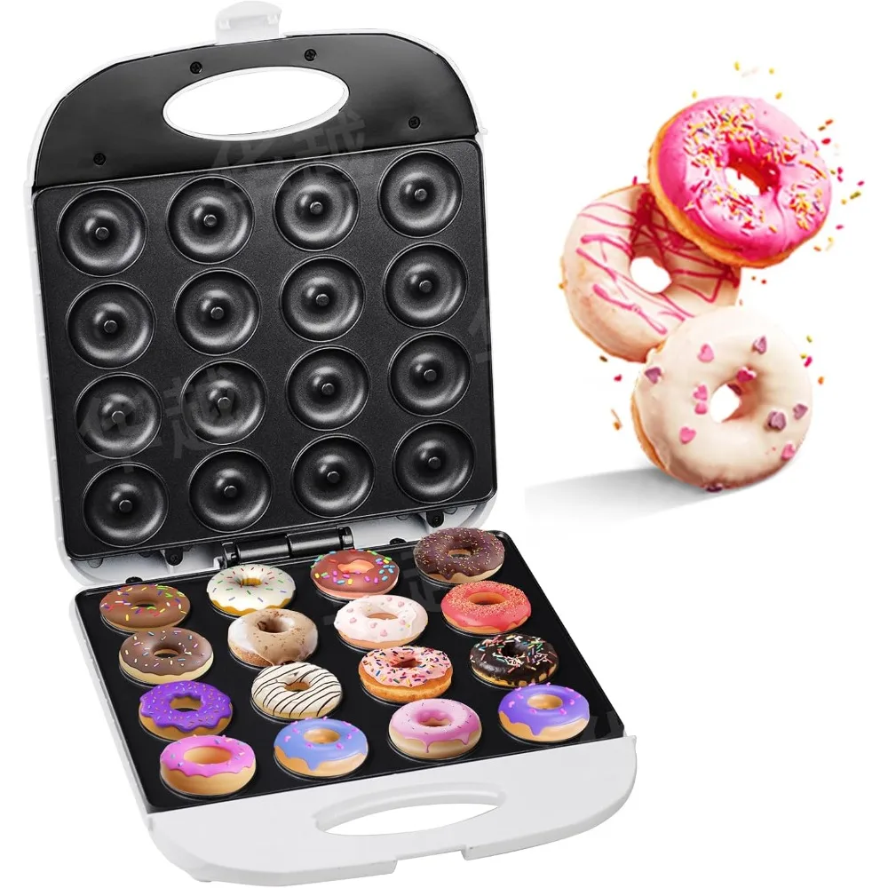 

Mini Donut Maker, Mini Pancakes Maker Machine for Breakfast, Snacks, Desserts with Non-stick Surface, Double-sided Heating Makes