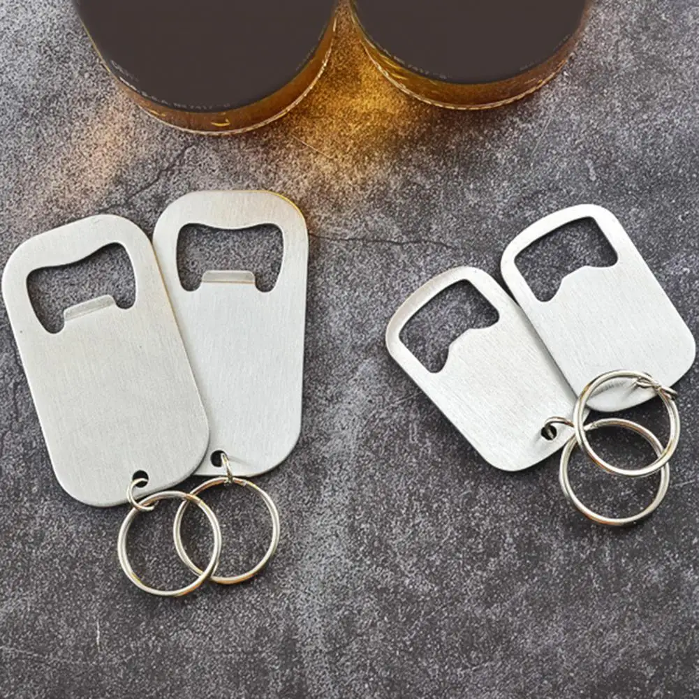 Bottle Opener Keychain Wall Mounted Keyring Beer Openers Bar Tools Stainless Steel Bar Cafe Key Chains Manual Bottle Can Opener