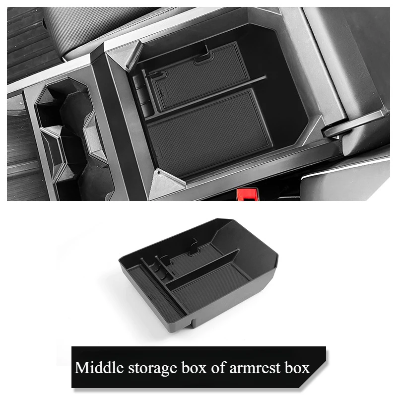 Armrest Box Storage Box for Tesla Cybertruck ABS Central Armrest Middle Storage Organizer Tray Accessories for Cyber Pickup 2024