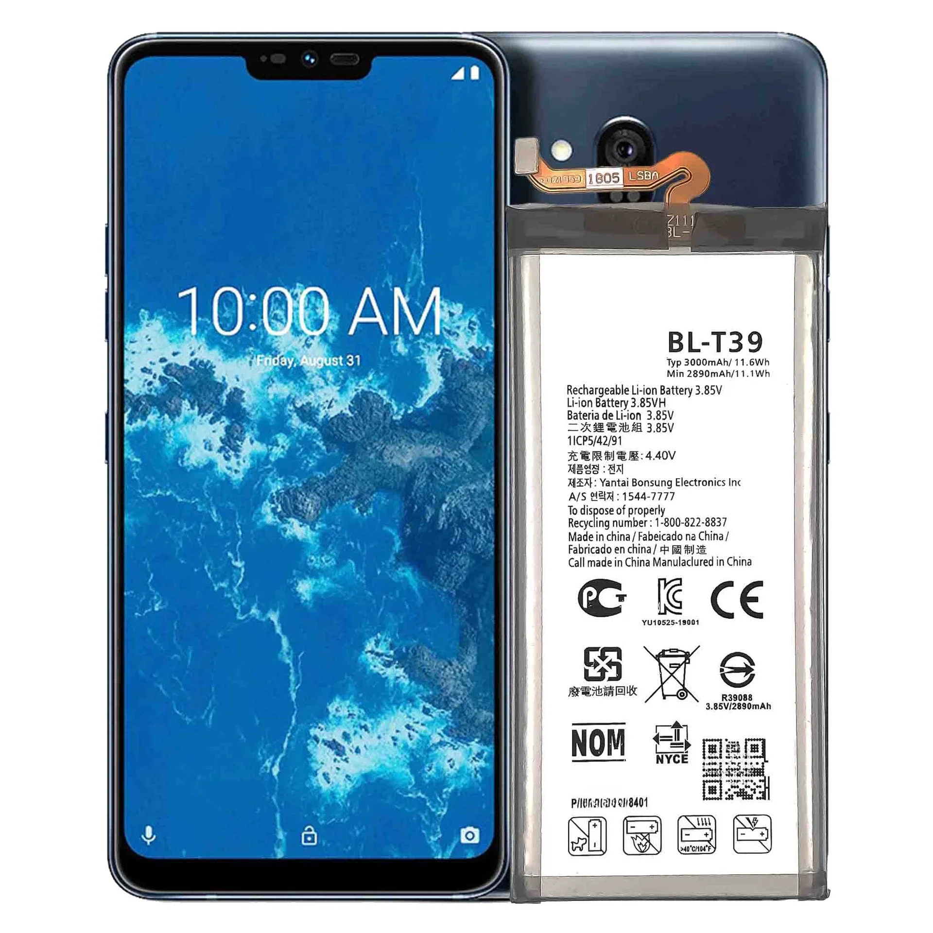 [BL‑T39] for LG G7/Q7/K40/K12 Plus/LX4 2019/X5/LMX420 Mobile Phone Battery 3000mAh +Tools view 6
