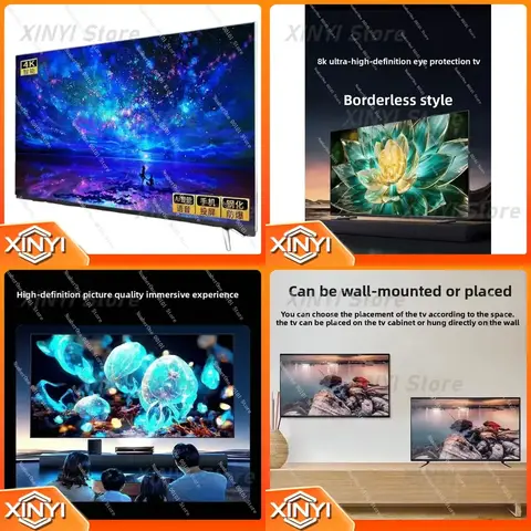 for Frameless 85 inch TV 8K Smart Television 55 65 inch Large Screen HD LED LCD Display Home Living Room Internet Protocol