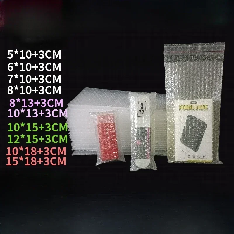 100Pcs Self Seal Long Bubble Bags Double Layer Film Bubble Envel Mail Bag Express Shockproof Transport Mail Packaging Envelopes