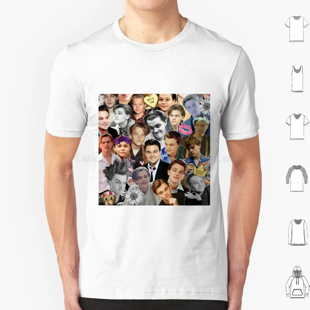 Leonardo Dicaprio Collage T Shirt 6xl Cotton Cool Tee Leonardo Dicaprio Actor Fandoms Movies Cute Pizza Flowers