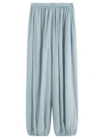FSLE 2026 Summer Women Balloon Pants High Waist Elastic Waist Leg Culottes Loose Fit Tapered Cargo Joggers Vacation Boho Style - Image 5