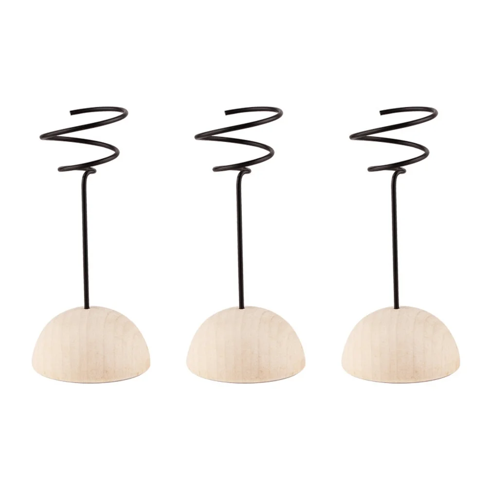 Desktop Plant Display for Air Plant Holder Sleek Finish Polished Wood Material Metal Bracket Support Compact Design