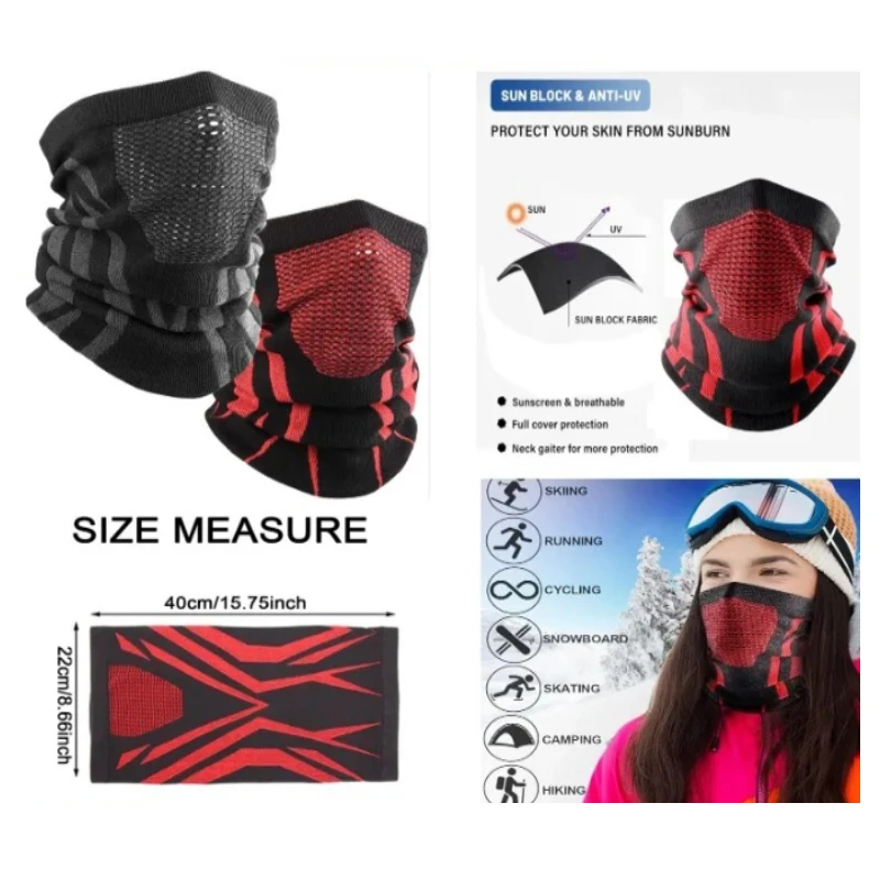 

Unisex, Suitable for All Year Round, Winter Neck Warmer and Windproof Face Mask, Ideal for Skiing Snowboarding, and Motorcycling