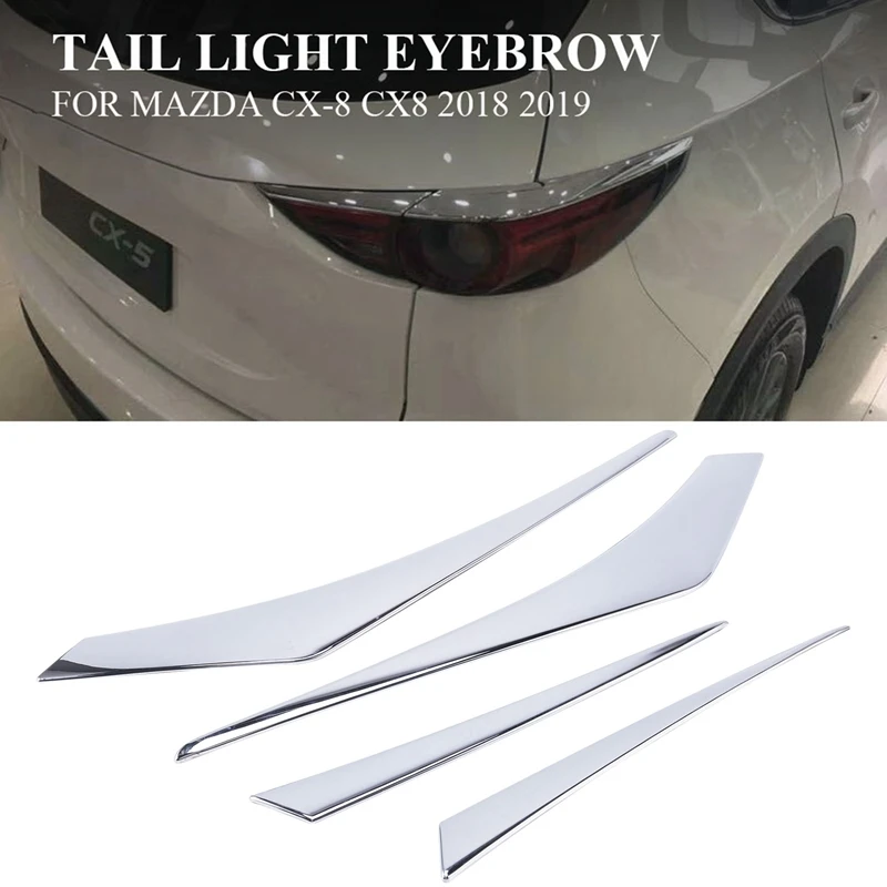 Car Chrome ABS Rear Reflector Fog Light Lamp Cover Trim Bezel Frame With Rear Tail Light Eyebrow Cover Trim