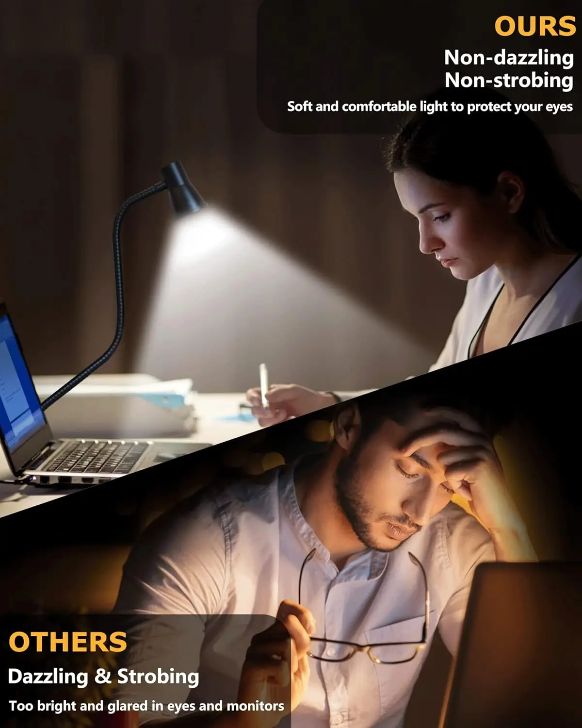 3Colors Horn Type LED Desk Lamp With Clamp Base Adjustable Gooseneck USB Clip Lamp Cupboard Desk Bedside Small Book Lamp image 5