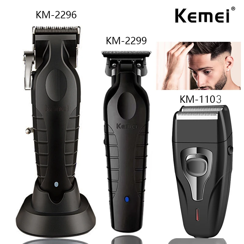 Kemei Hair Clipper KM-2296 KM-2299 KM-1103 Barber Electric Hair Clipper Set Men's Beard Trimmer Hair Cutting Machine Trimmer