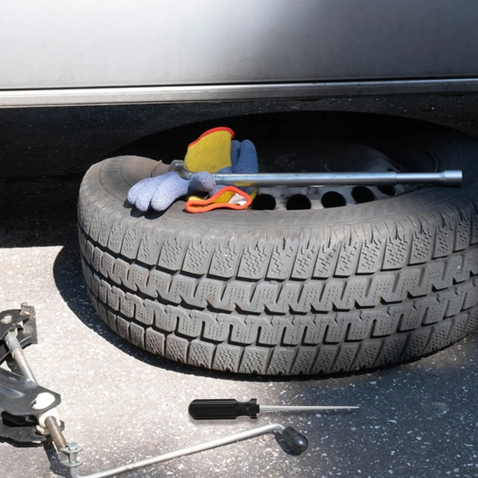 

Heavy Duty Portable Car Tire Repair Tool Metal Awl Probe Replacement Universal Tire Puncture Repair Kit for Car Bike Motorcycle