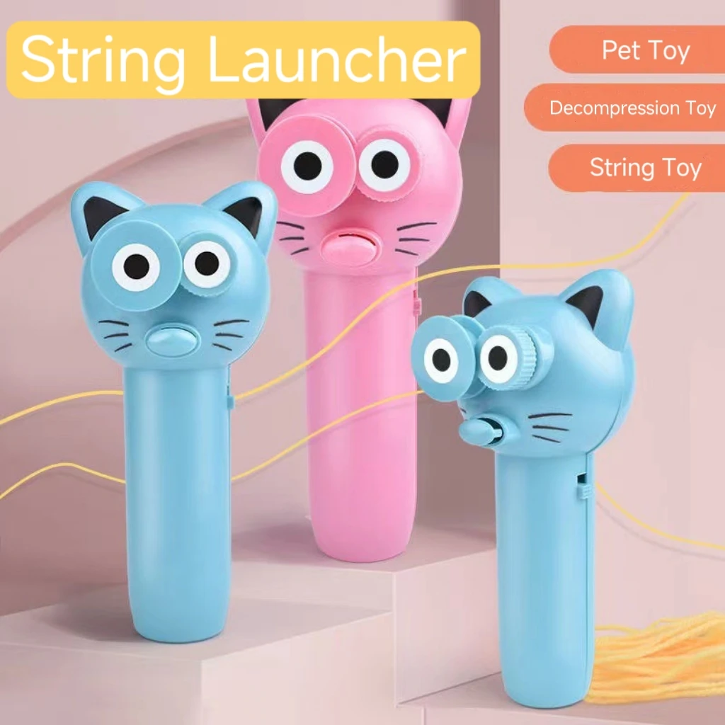 

String Launcher Tease The Cat Pet Electric Cute Cat Funny Thruster Decompresses Toy High Speed Rope