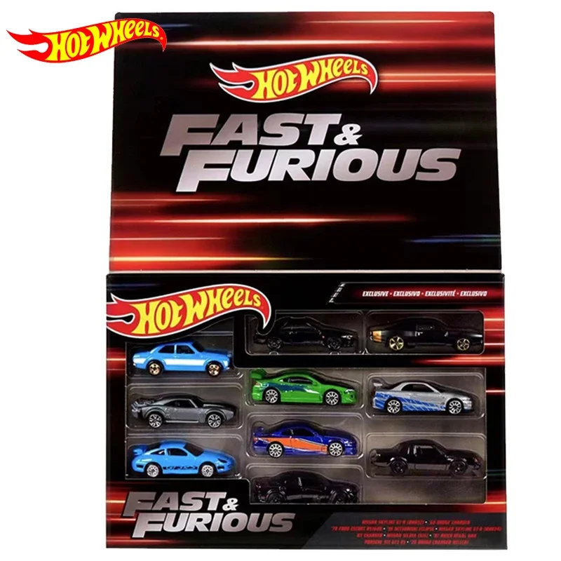 Original Hot Wheels Car Fast & Furious Vehicles 1/64 Diecast 10 Pack Nissan Skyline GTR Silvia Boys Toys for Children Collector