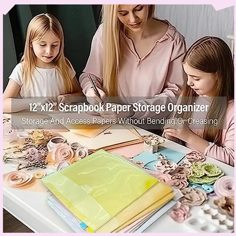 

B24B 60-Piece Scrapbook Paper Storage Organizer,For 12 X 12 Inch Scrapbook Paper, Vinyl Records, And Cards Stock