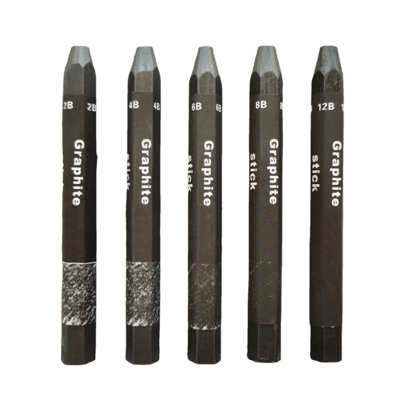 Set Water Soluble Artist Sketching Pencil Hexagon for Painter Drawing Writing Shading 5pcs