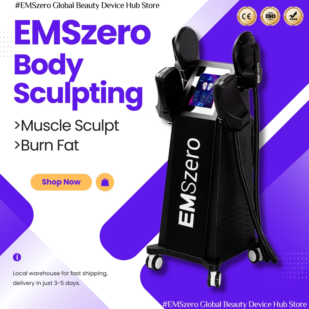 Profissional emszero rf hiemt ems corpo esculpir máquina elétrica estimulador muscular vibração perda de peso emagrecimento muscular crescer