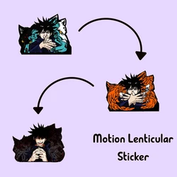 Jujutsu Kaisen Fushiguro Megumi Motion Car Sticker Lenticular Sticker Waterproof Decals for Suitcase,Laptop,Refrigerator,Etc