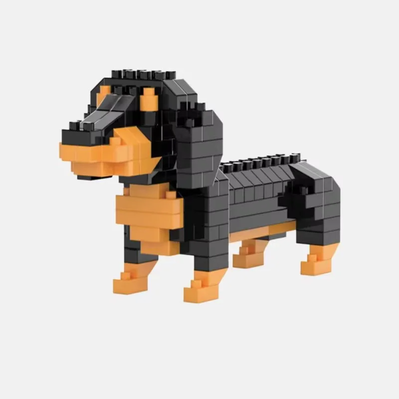 لغز الأطفال بناء الحيوان سلسلة كلب لعبة DIY تجميع التعليم مايكرو الجسيمات مجموعة الأثاث الحلي هدية عيد ميلاد